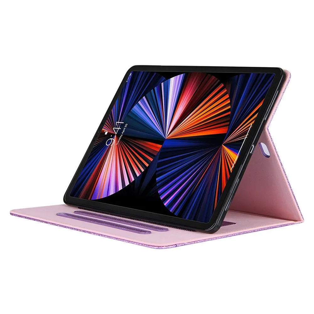 iPad Pro 12.9 (2021) / (2020) / (2018) PU leather flip case with card slots - Purple