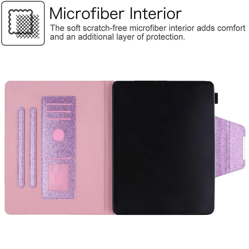 iPad Pro 12.9 (2021) / (2020) / (2018) PU leather flip case with card slots - Purple