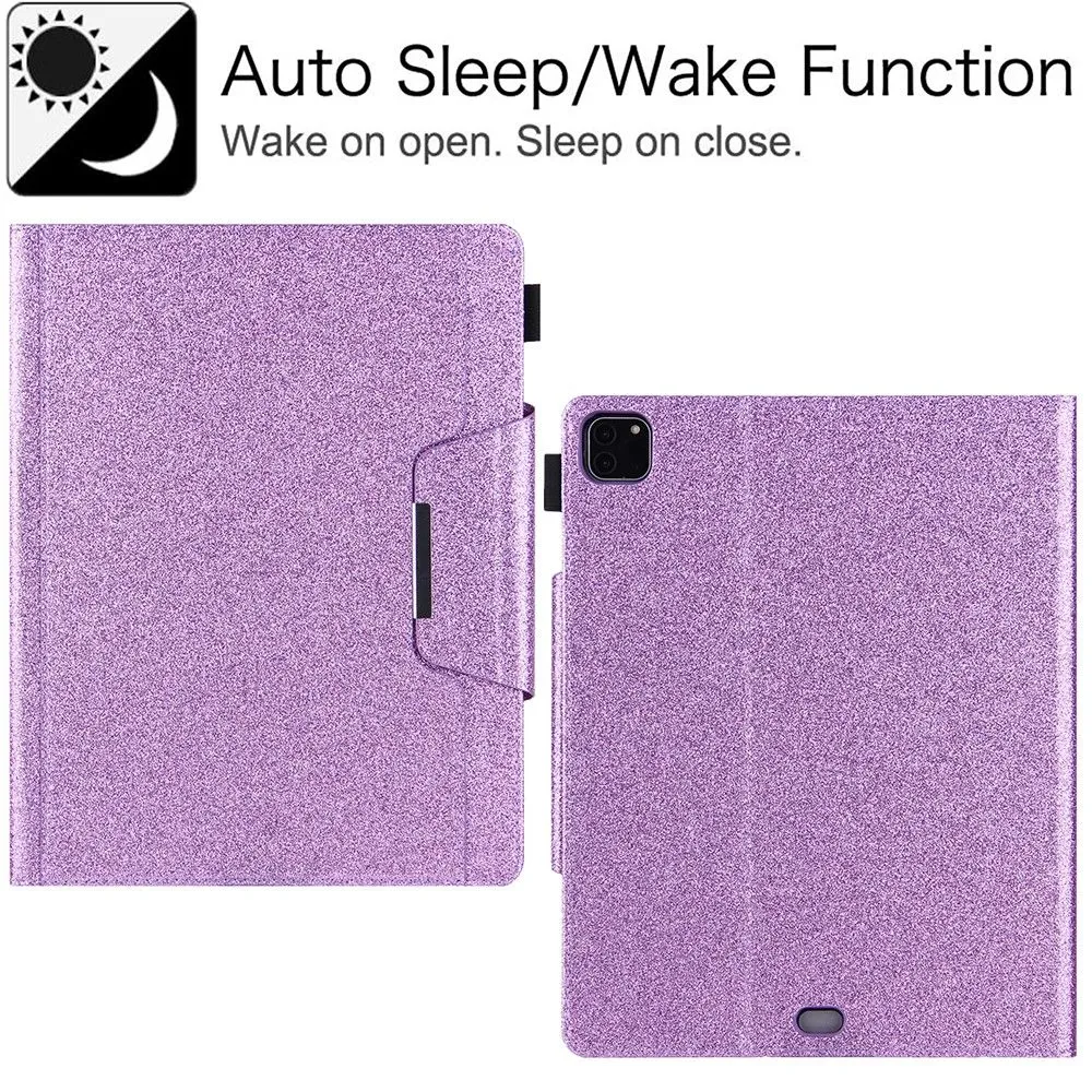 iPad Pro 12.9 (2021) / (2020) / (2018) PU leather flip case with card slots - Purple