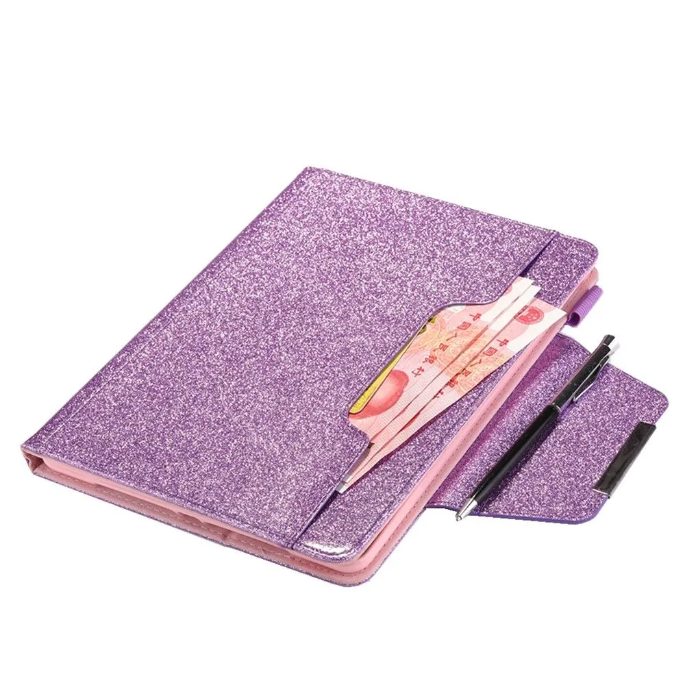 iPad Pro 12.9 (2021) / (2020) / (2018) PU leather flip case with card slots - Purple