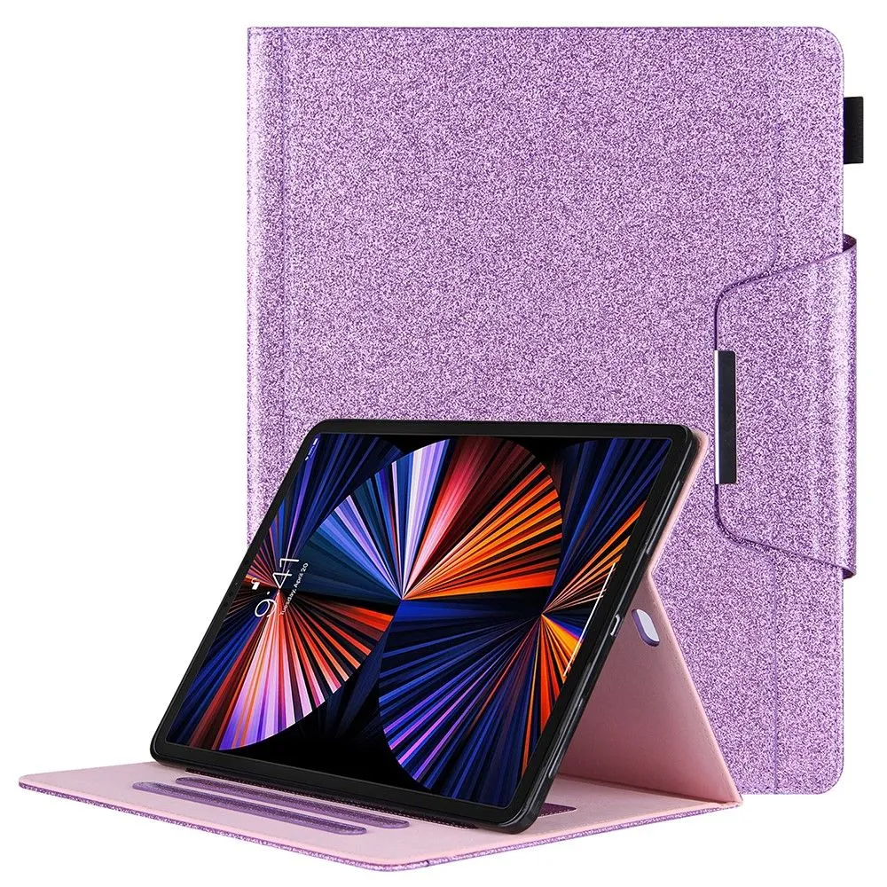 iPad Pro 12.9 (2021) / (2020) / (2018) PU leather flip case with card slots - Purple