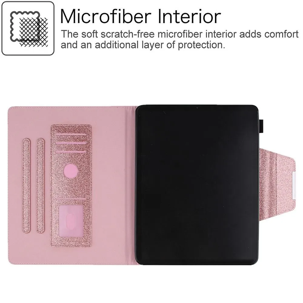 iPad Pro 12.9 (2021) / (2020) / (2018) PU leather flip case with card slots - Rose Gold