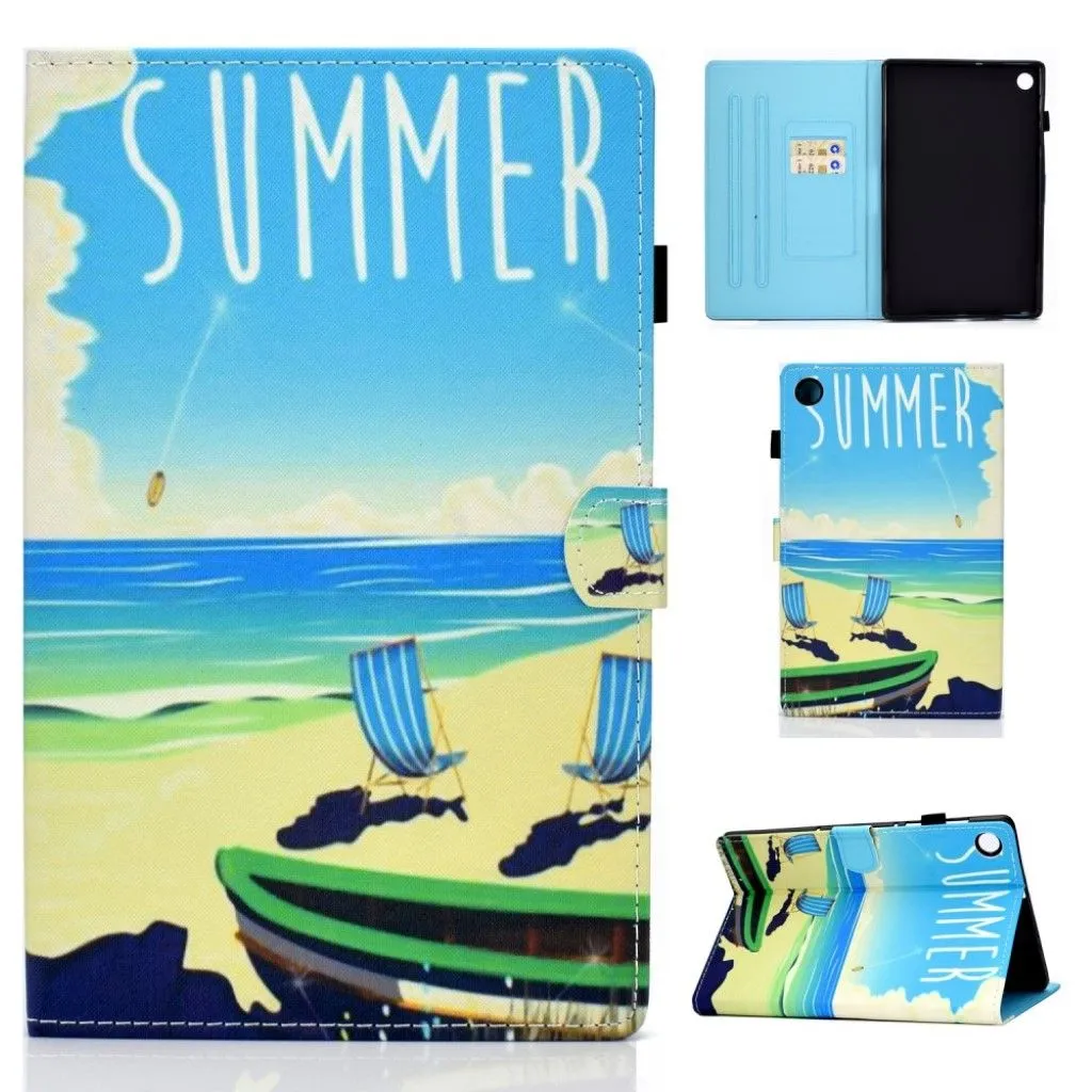 Lenovo Tab M10 FHD Plus pattern printing leather case - Seaside