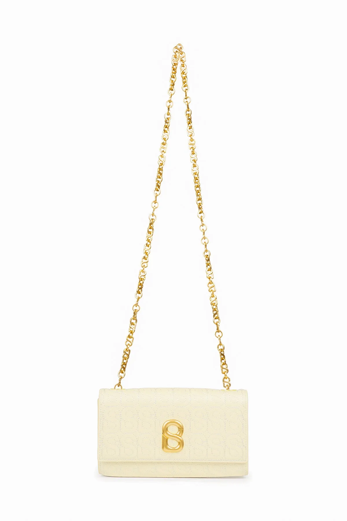 Luna Leather Wallet on Chain - Chalk