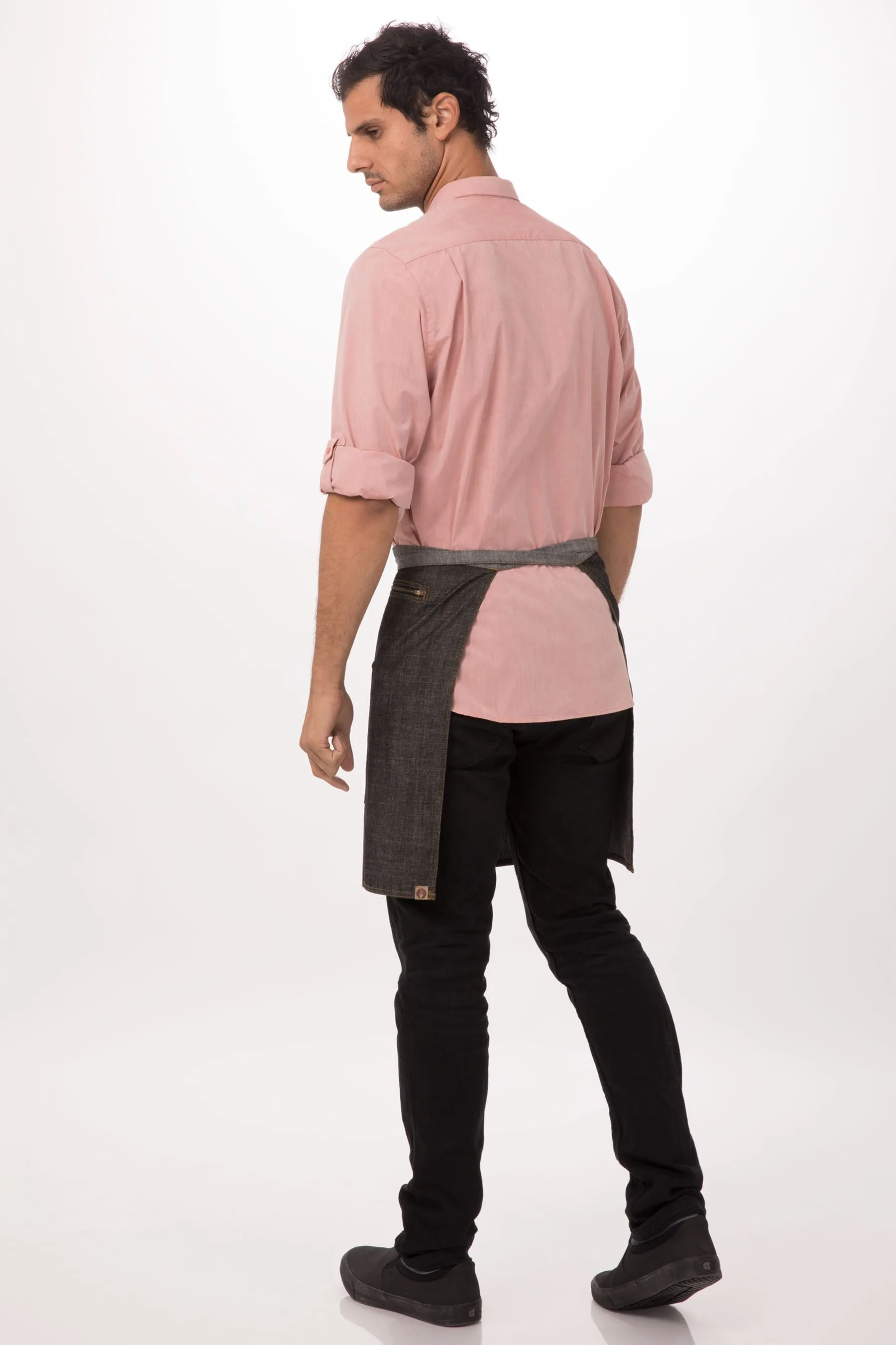 Manhattan Black Denim Half Bistro Apron
