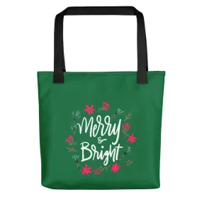 Merry and Bright Green Tote bag