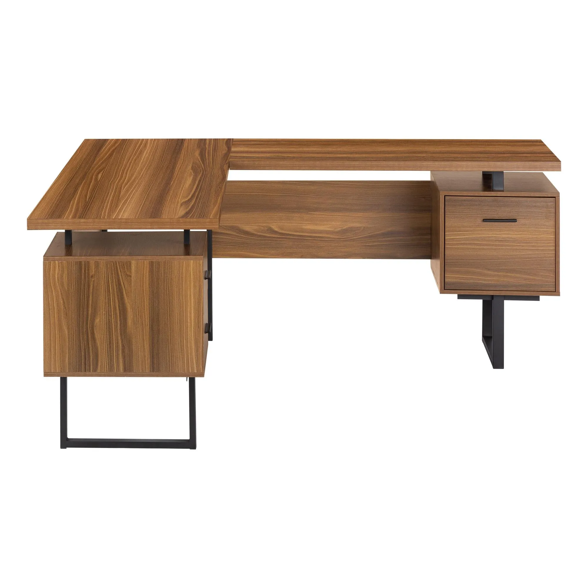Monarch Bureau d'ordinateur - Noyer/Métal Noir I 7610
