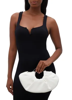 O Ring Handle Ruched Clutch Bag