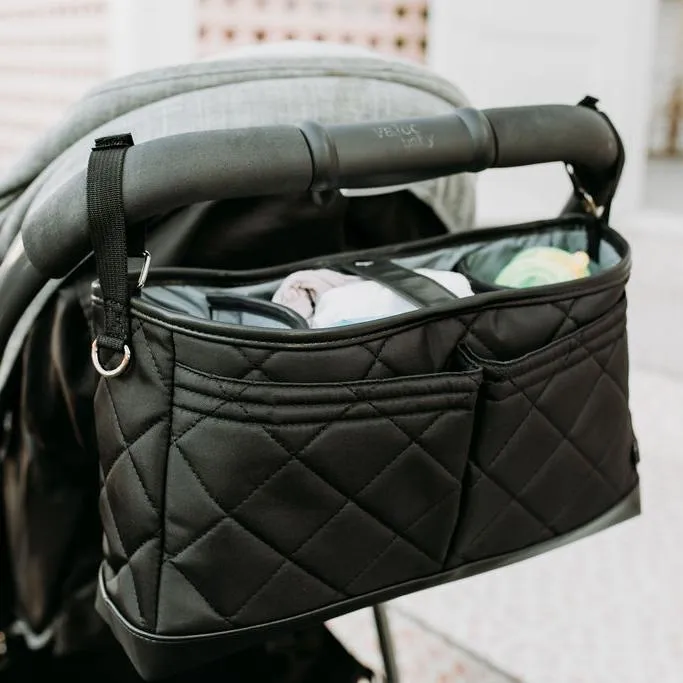 OiOi Stroller Organiser - Black Diamond Quilt