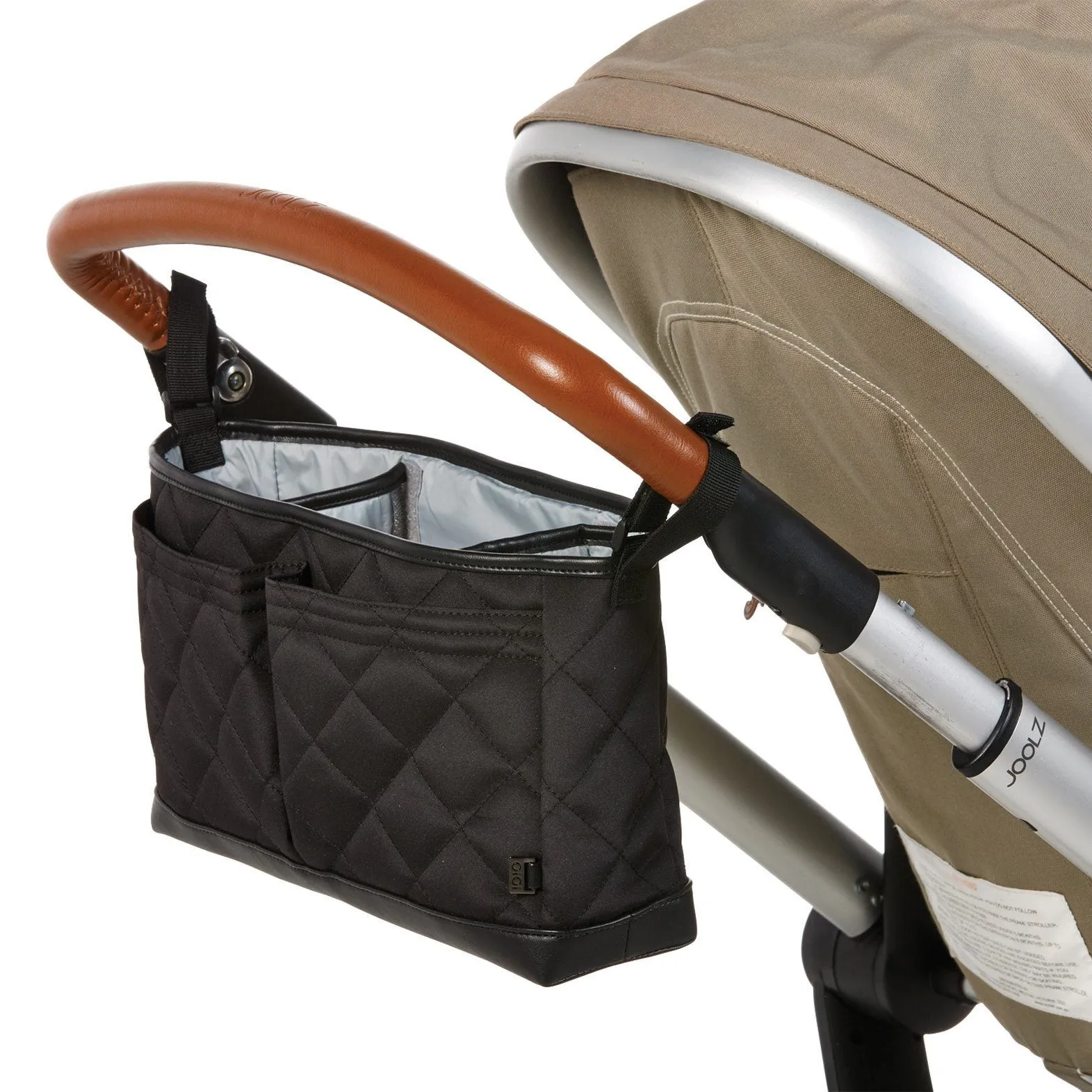 OiOi Stroller Organiser - Black Diamond Quilt