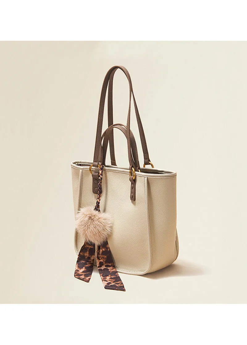 Pebbled Leather Tote Handle Shoulder Bag