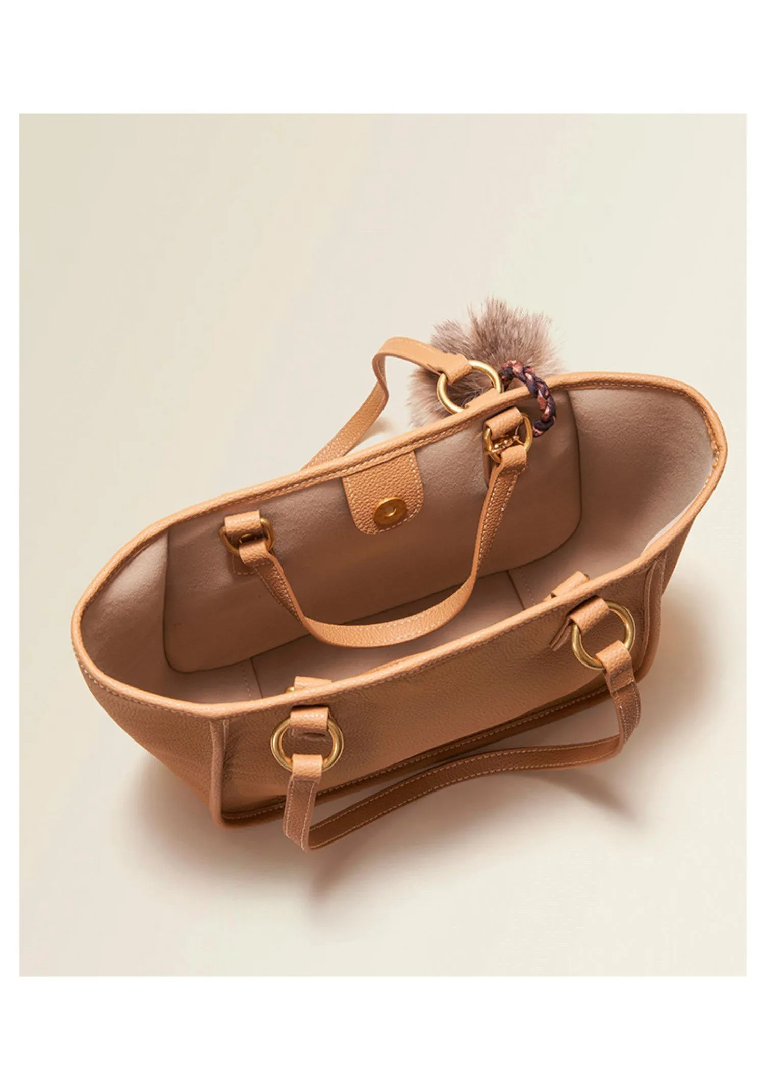 Pebbled Leather Tote Handle Shoulder Bag