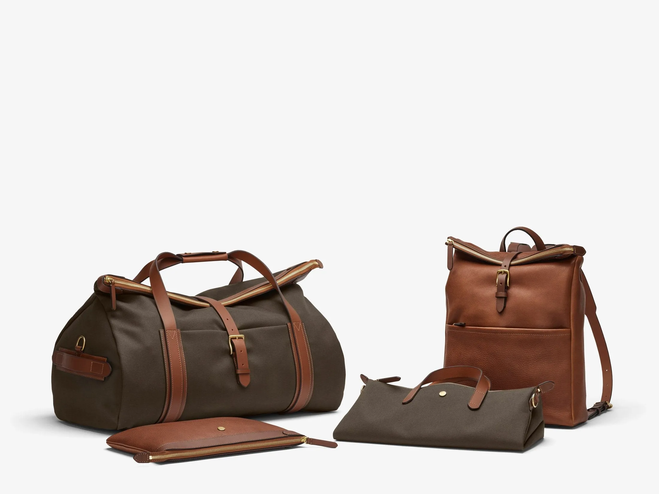 Pouch Large, Leather - Tabac/Cuoio