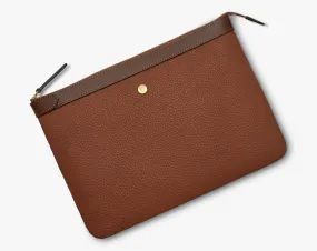 Pouch Large, Leather - Tabac/Cuoio
