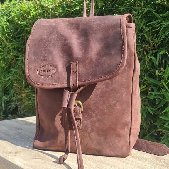 Pull Up Leather Back Pack Bag