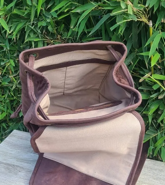 Pull Up Leather Back Pack Bag
