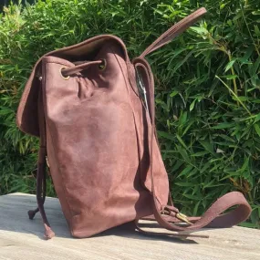 Pull Up Leather Back Pack Bag