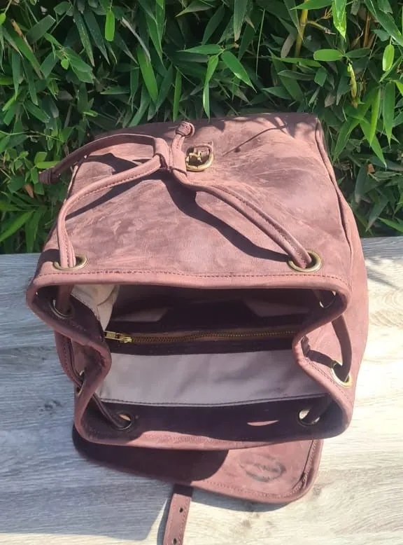 Pull Up Leather Back Pack Bag