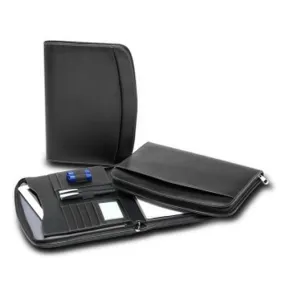 R&M Leather Look Compendium with Tablet Pocket