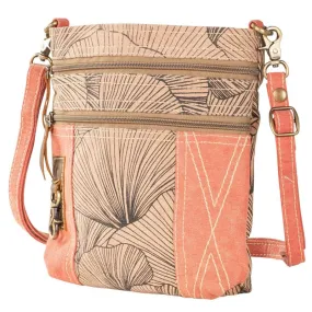 Red & Brown Double Zipper Shoulder Bag