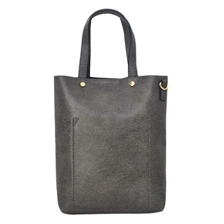 !SALE! Dark Gray Faux Leather NGIL Bucket Handbag