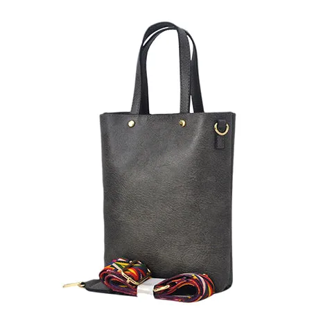!SALE! Dark Gray Faux Leather NGIL Bucket Handbag