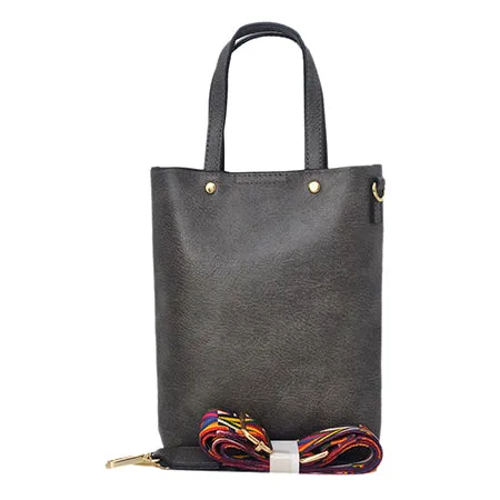 !SALE! Dark Gray Faux Leather NGIL Bucket Handbag