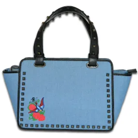 SALE - DENMAN - ladies Embroidered Floral Across Body Bag With Studded Handle
