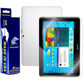 Samsung Galaxy Tab 2 10.1 Screen Protector   White Carbon Fiber Film Protector
