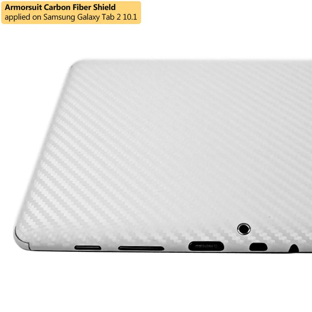 Samsung Galaxy Tab 2 10.1 Screen Protector   White Carbon Fiber Film Protector
