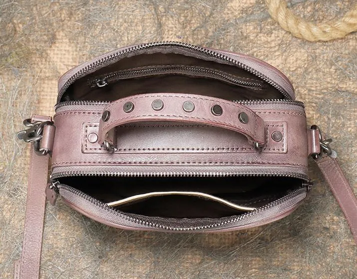 Small Ladies Brown Side Bag Leather Crossbody Purse For Women