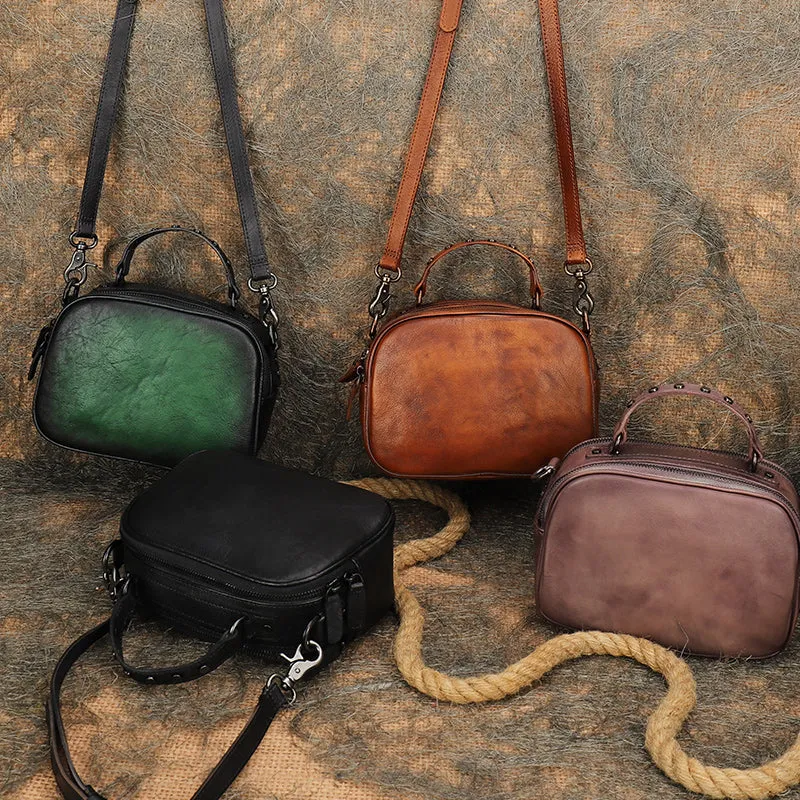 Small Ladies Brown Side Bag Leather Crossbody Purse For Women