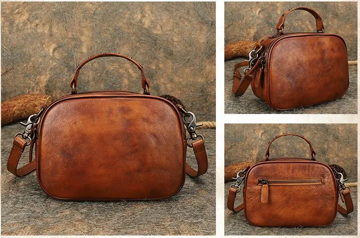 Small Ladies Brown Side Bag Leather Crossbody Purse For Women