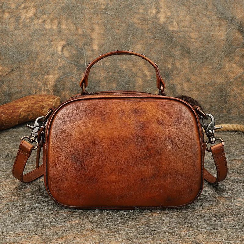 Small Ladies Brown Side Bag Leather Crossbody Purse For Women