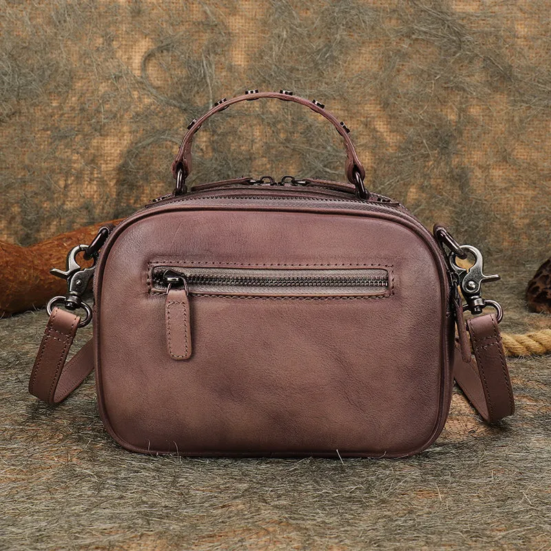 Small Ladies Brown Side Bag Leather Crossbody Purse For Women