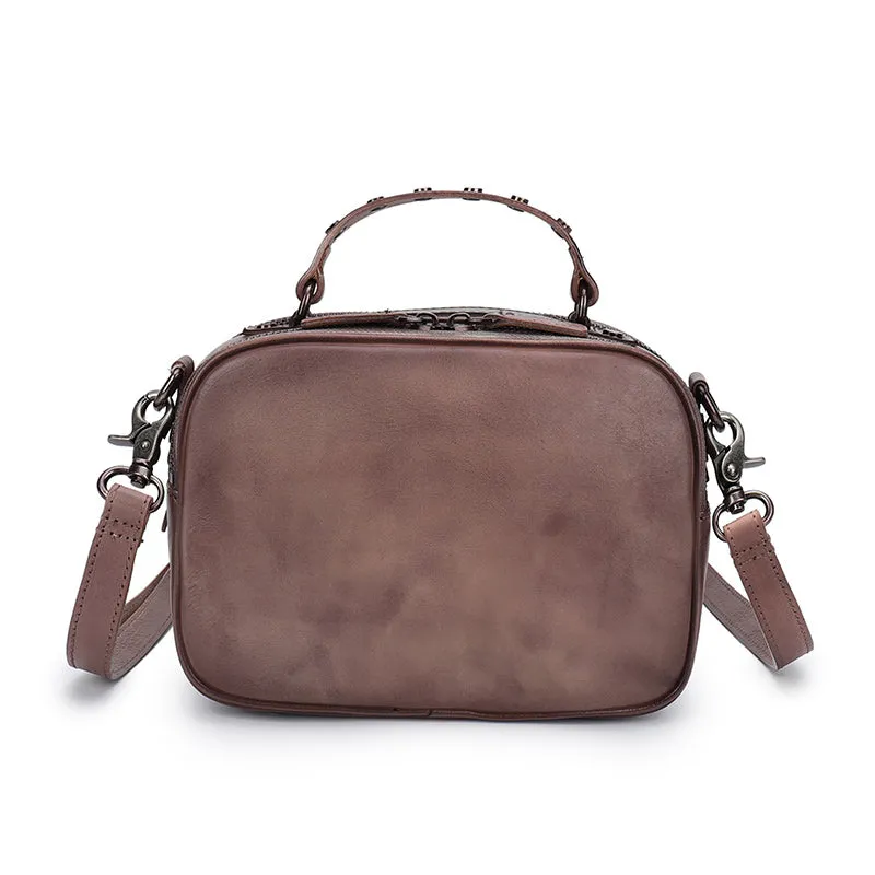Small Ladies Brown Side Bag Leather Crossbody Purse For Women