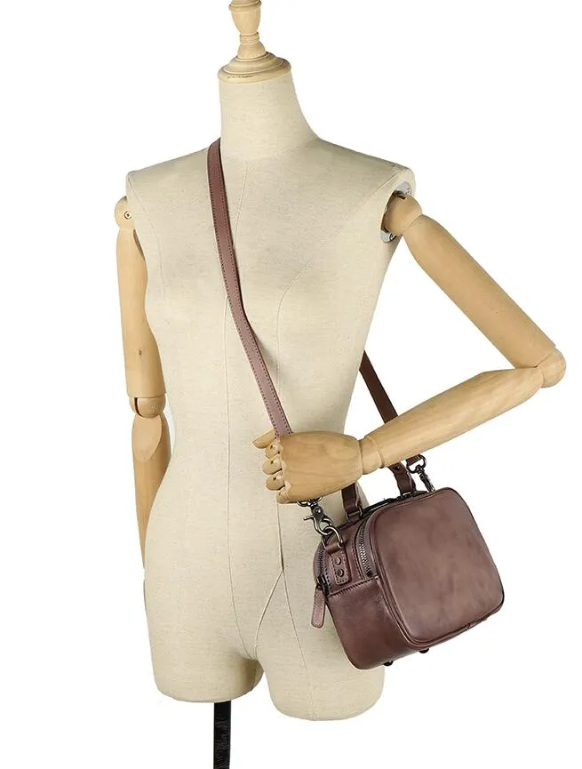 Small Ladies Brown Side Bag Leather Crossbody Purse For Women