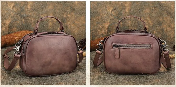 Small Ladies Brown Side Bag Leather Crossbody Purse For Women