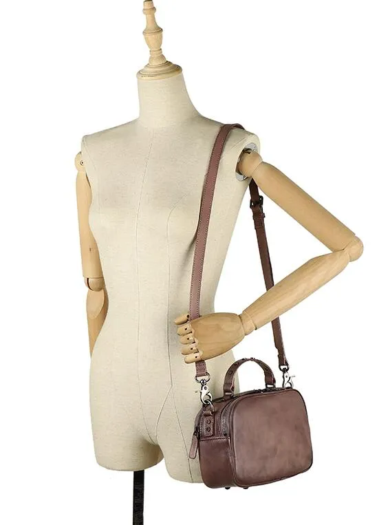 Small Ladies Brown Side Bag Leather Crossbody Purse For Women