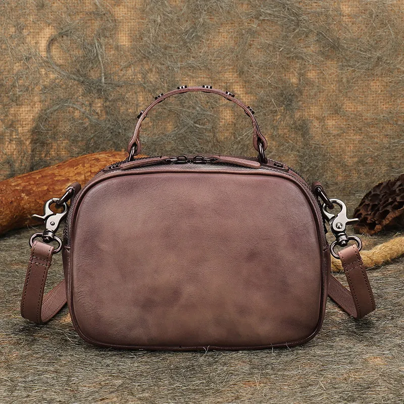 Small Ladies Brown Side Bag Leather Crossbody Purse For Women