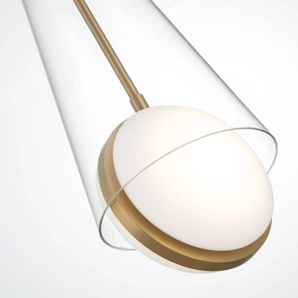Solari 2 Lights 8 in. LED Pendant Light Gold Finish