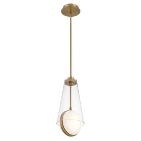 Solari 2 Lights 8 in. LED Pendant Light Gold Finish