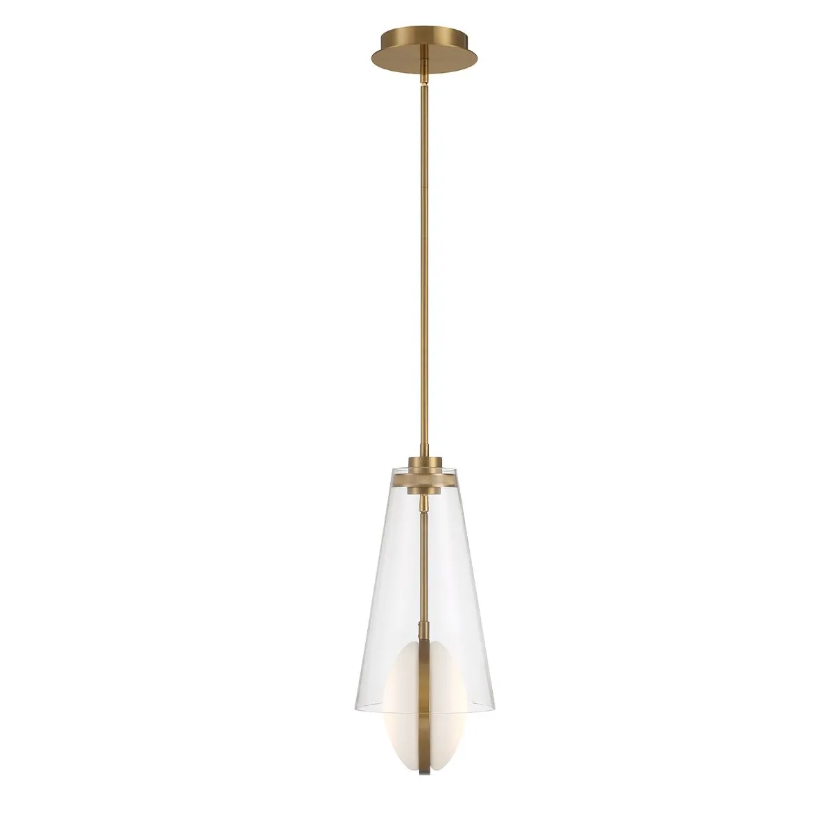Solari 2 Lights 8 in. LED Pendant Light Gold Finish