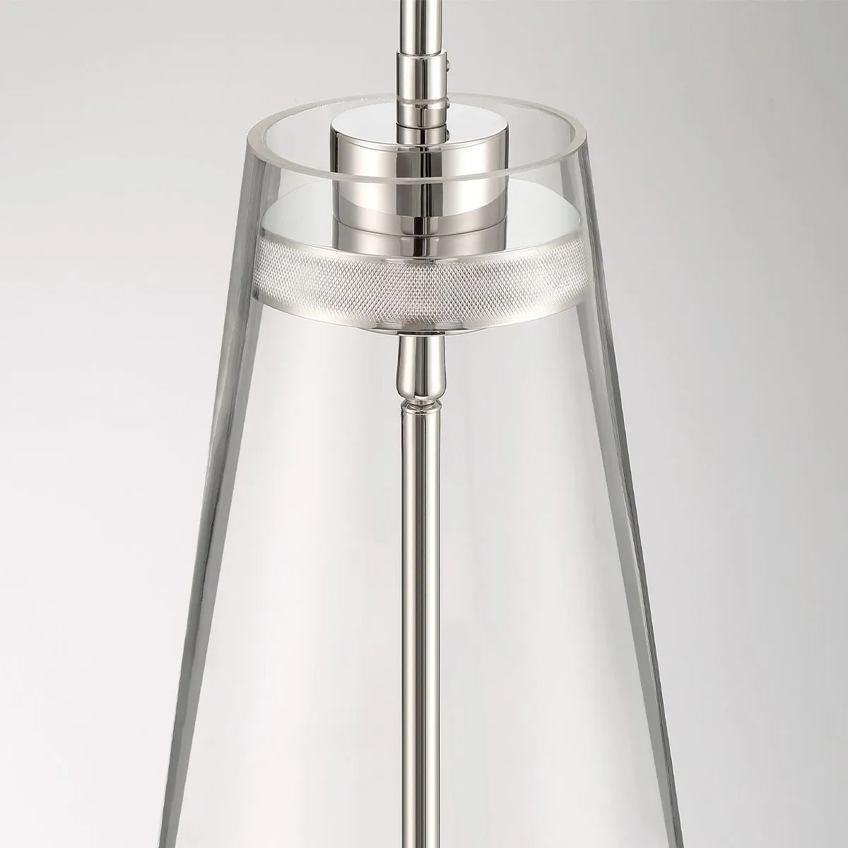 Solari 2 Lights 8 in. LED Pendant Light Polished Nickel Finish