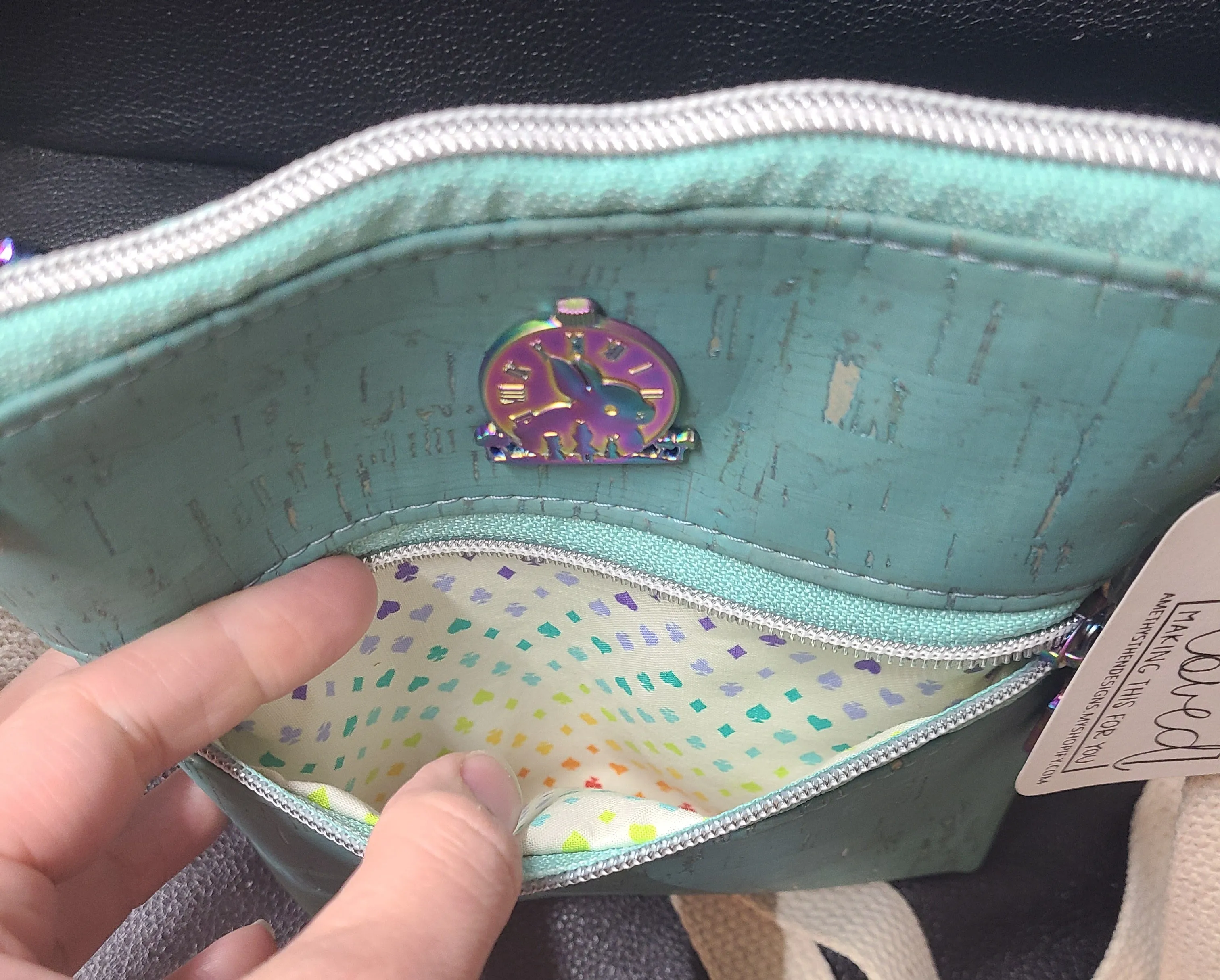 Teal Alice in Wonderland Sarah Purse
