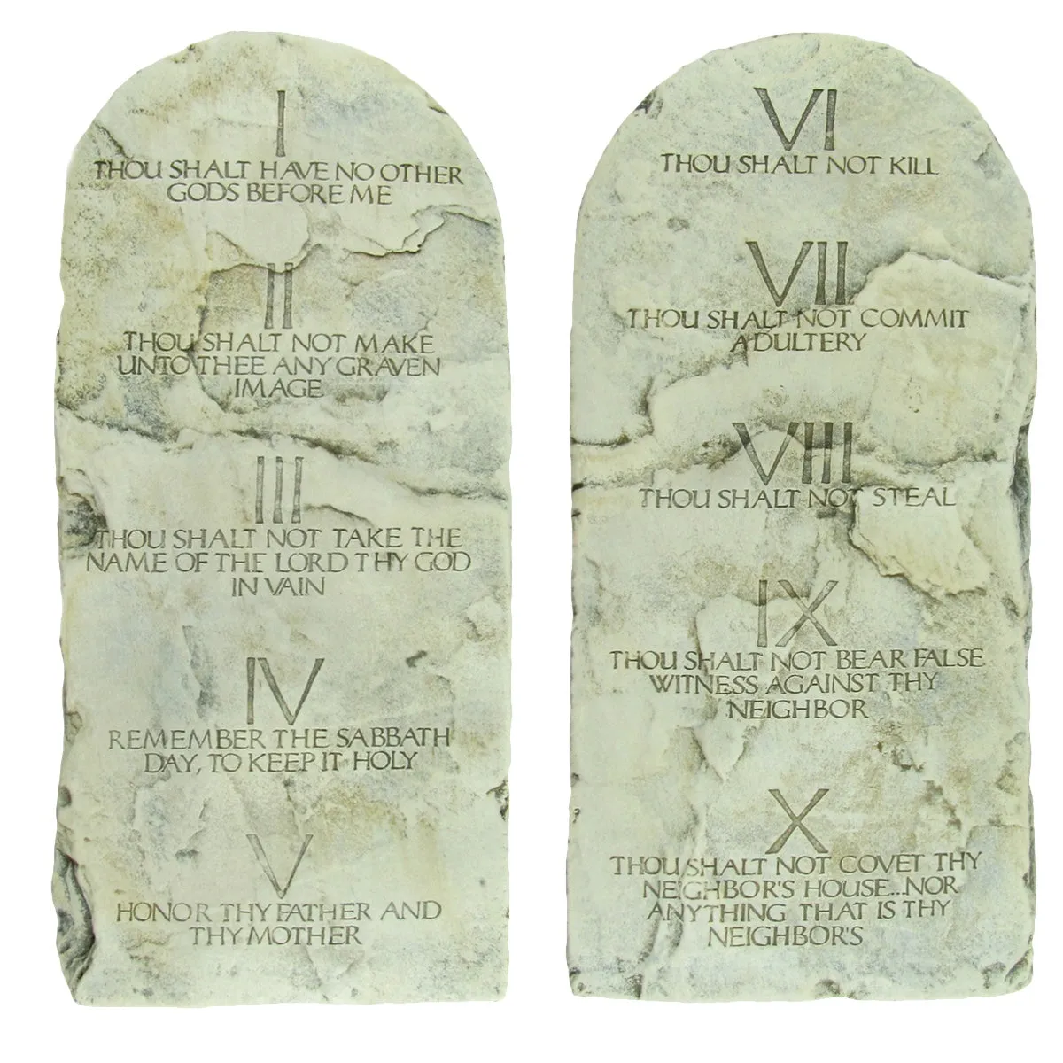 Ten Commandments Stone Tablets Set