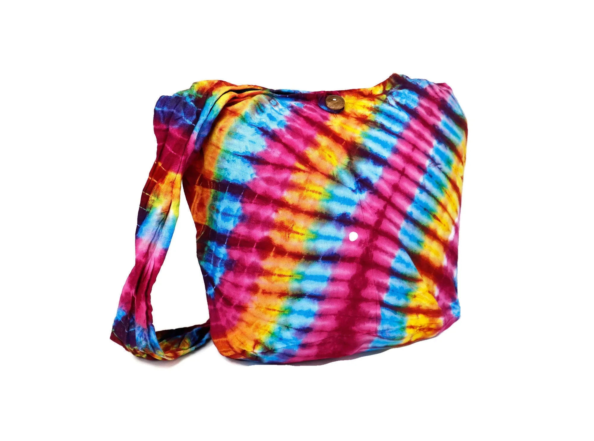 Tie Dye Bag Purse Crossbody Sling Hobo Boho Shoulder bag Hippie Bohemian cotton Messenger Bags Yoga Beach Summer Top Zip Rainbow Colorful
