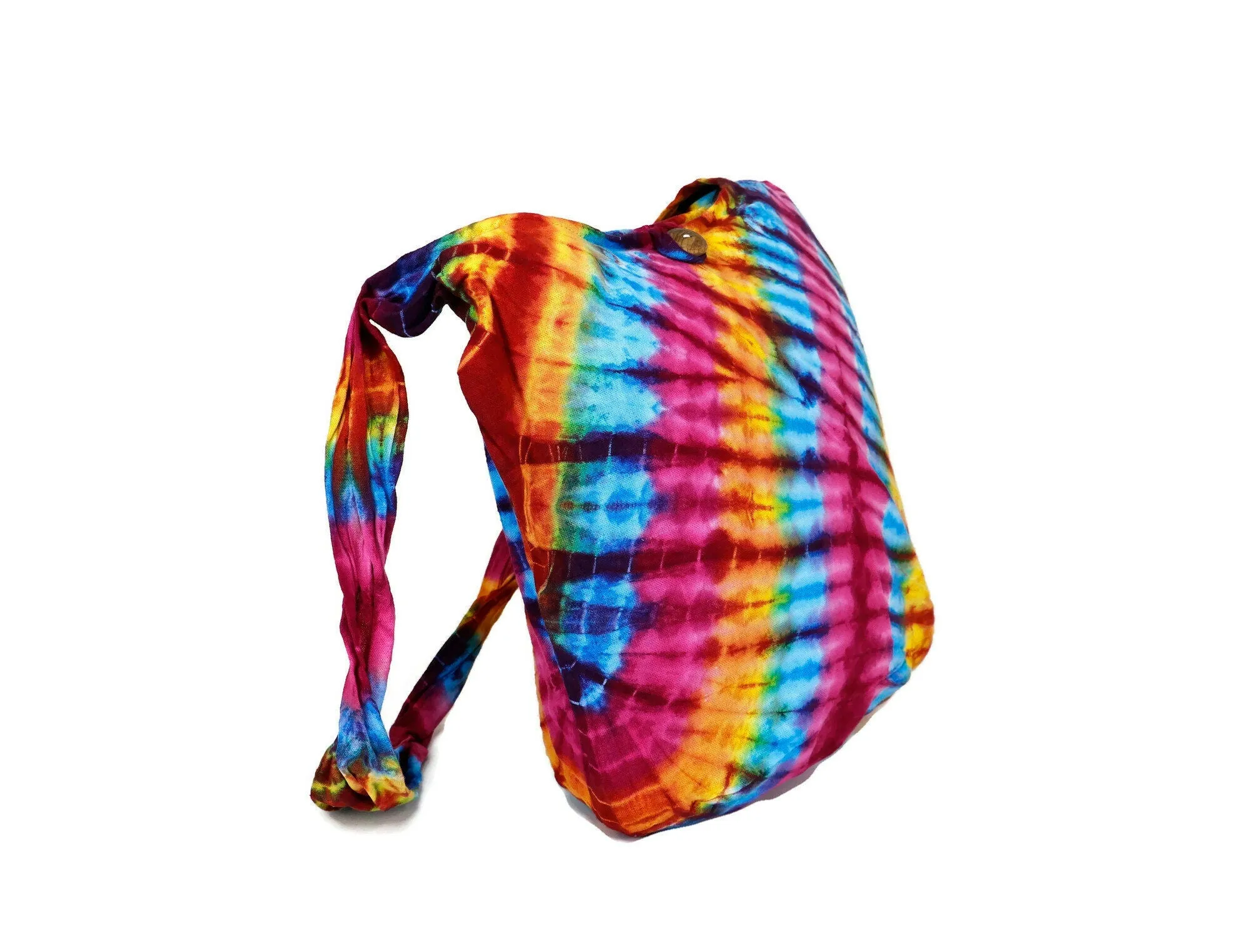 Tie Dye Bag Purse Crossbody Sling Hobo Boho Shoulder bag Hippie Bohemian cotton Messenger Bags Yoga Beach Summer Top Zip Rainbow Colorful