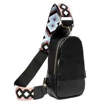 Vegan Leather Sling Bag - Black