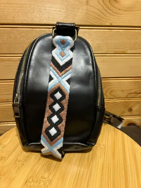 Vegan Leather Sling Bag - Black